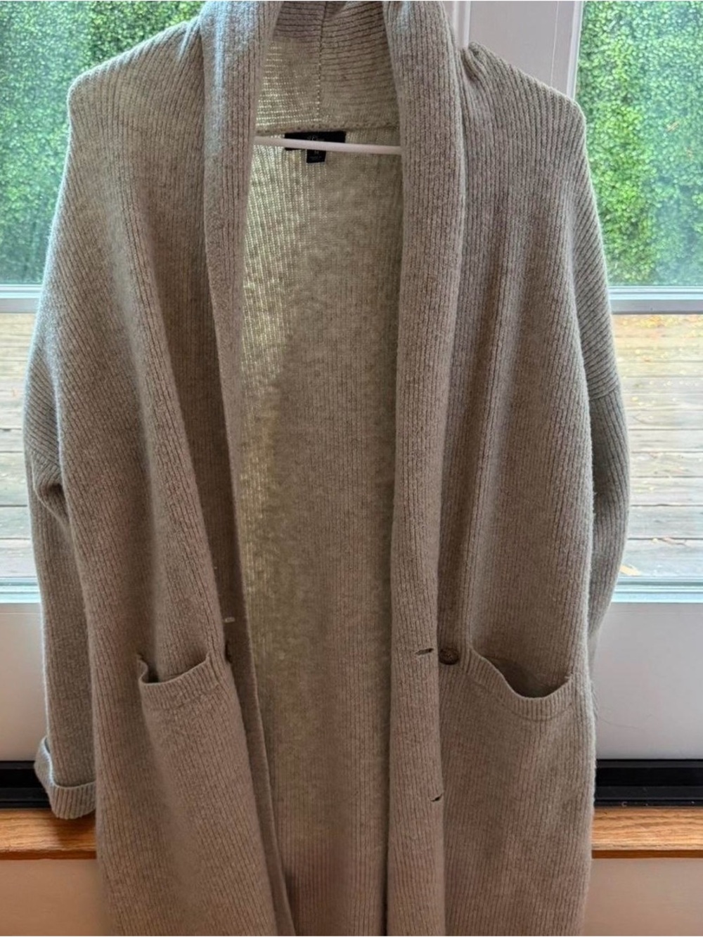 J.Crew Women's Grey and Cream Cardigan